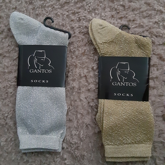 NWT VINTAGE 90's DEADSTOCK GANTOS SOCKS 2pr - Picture 3 of 6